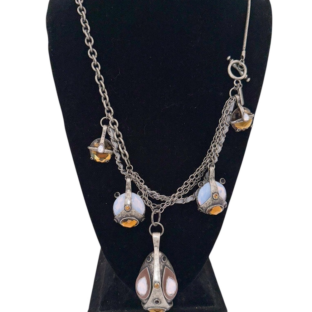 All Saints Spitalfields Opalescent Beaded & Metal Chainlink Necklace
